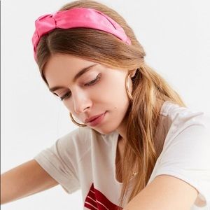 PINK SATIN TOP KNOT HEADBAND